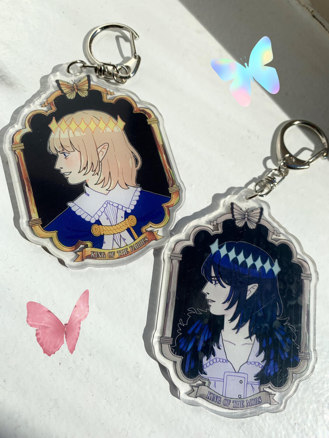 3 in. double-sided acrylic charms of Oberon from Fate:Grand Order